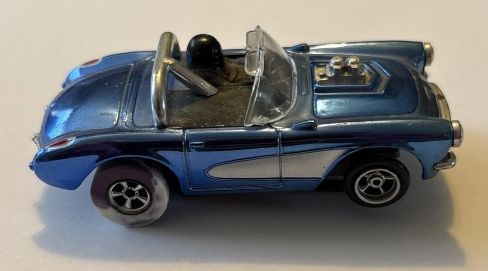 蓝色 Corvette 可转换轨道汽车 AFX HO 轨道汽车底盘 Tyco/AFX 轨道 — 第 4/4 张图片