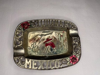 vintage antique mexico ashtray タバコ入れ 小物入れ 灰皿 彫金 