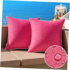 Pack of 2 Outdoor Waterproof Pillow Covers 20" x 20" Pack of 2 Hot Pink