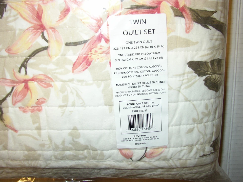Tommy Bahama Bonny Cove Juego de Edredón Doble Algodón Reversible NUEVO Foto 4 de 4