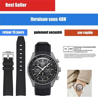 Bracelet silicone 20 mm pour Omega x Swatch MoonSwatch Stanchev - Photo 1/4