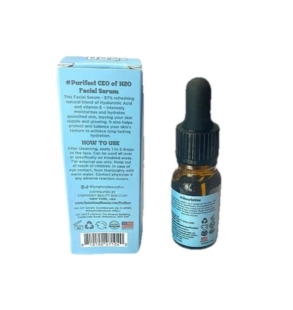 PURIFECT BY SYMPHONY BEAUTY CEO de ácido hialurónico H2O suero facial 0,33 OZ NUEVO EN CAJA Foto 3 de 4
