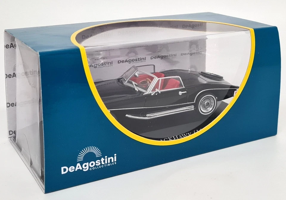 Deagostini 1/43 Stutz Blackhawk Convertible 1971 Black Diecast Scale Model Car - Image 2 of 4
