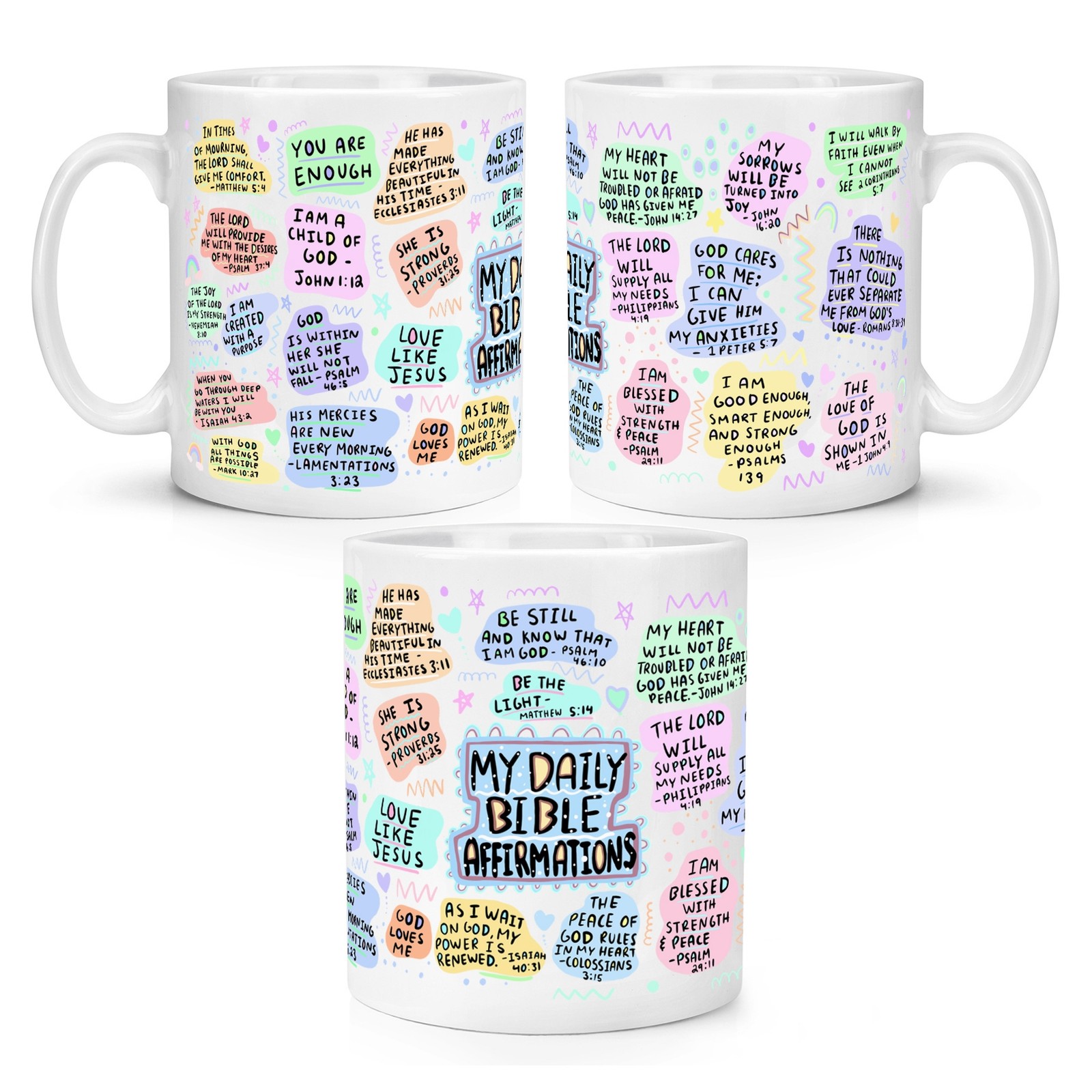 My Bible Affirmations 10oz Mug Cup Birthday Religious Jesus God Christian Mum