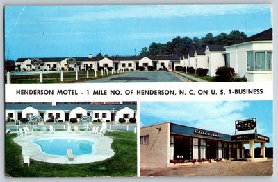 NC HENDERSON Roadside Postcard multi-view 1964 Postcard