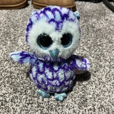 Ty Beanie Boos OSCAR the Owl 6" Beanbag Plush Toy w/ Glitter Eyes