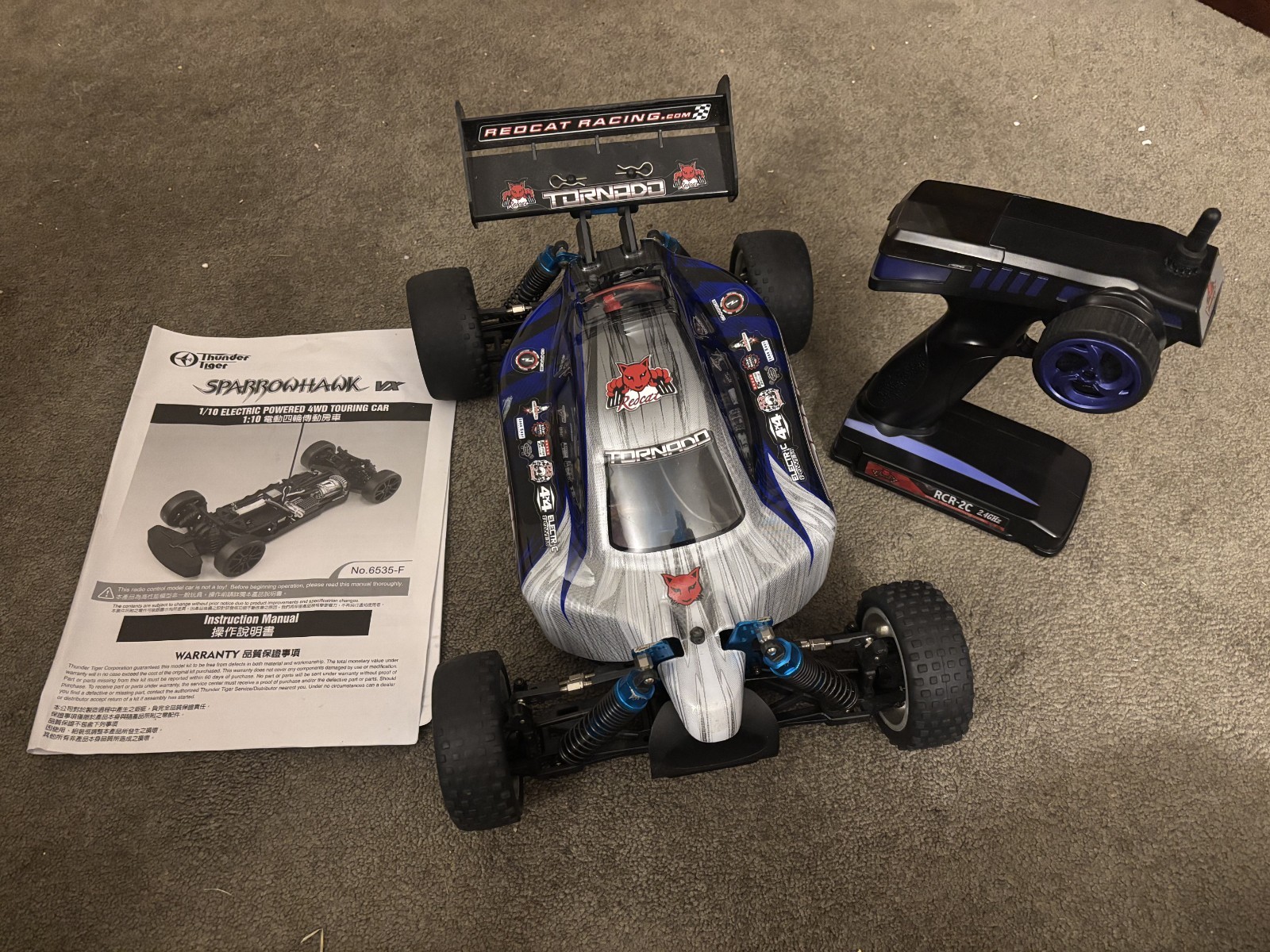 RC Buggy 1/10 Thunder Tiger VX 4WD Sparrowhawk Electric Brus