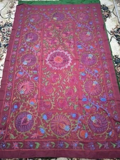 Uzbek Silk suzani handmade embroidery home decor 54"X83" 211x141cm D-9A