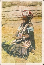 Bantu Life African Basket Maker Vintage Africa Postcard Zulu Natal Unposted