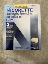 Nicorette 2mg Stop Smoking Aid Nicotine Gum, Original - 170 Count