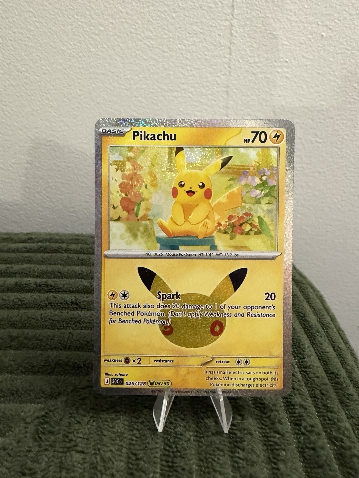 Pikachu 025/128 Pikachu Holo Rare 03/30 ME 30th Celebration Pokemon TCG English
