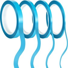 Spakon 4 Rolls Fine Line Masking Tape 1/16, 1/8, 1/4, 1/2 Inch Vinyl Blue