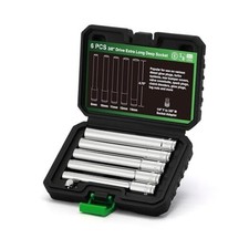 6PCS 3/8-Inch Drive Extra Deep Metric Socket Set, 6 Point, 8mm, 10mm, 11mm,