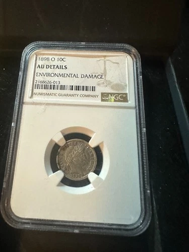 1898-O 10C AU DETAILS ENVIRONMENTAL DAMAGE