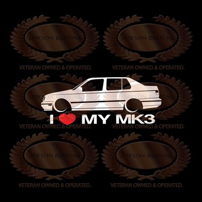 I Love My MK3 Decal Sticker For VW Volkswagen Jetta Vento