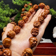 Olive Nut Hand-Carved 18 Arhats Long Bracelet...