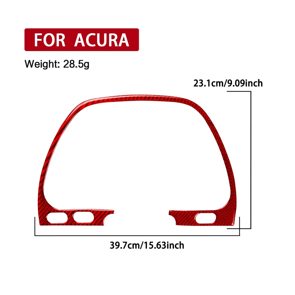 Cuadro de instrumentos velocímetro de fibra de carbono rojo para Acura NSX 1990-2005 Foto 2 de 4