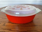 Vintage Pyrex Friendship 045 Red Birds 2 1/2 Qt Casserole w Clear  LID