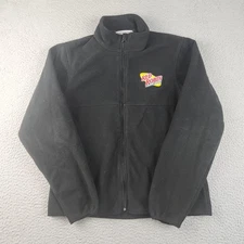 Red Robin Full Zip Fleece Jacket Women's Medium Restaurant Crew Workwear Black