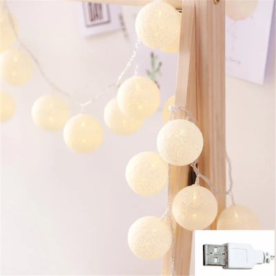 LED Lichterketten Baumwollfaden Kugeln Heimdekoration Lampe für Party wählbar
