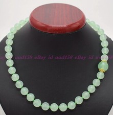 Beautiful 8mm Natural Green Jade Gemstone Round Beads Necklace AAA