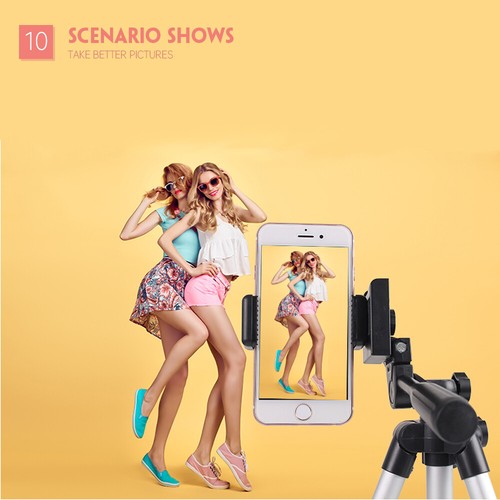 Professional Camera Tripod Stand Mount Remote + Phone Holder for iPhone Samsung - Picture 11 of 12