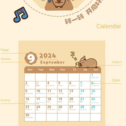 New Chiikawa Cartoon 2025 Calendar Creative Ornament Home - Picture 8 of 20