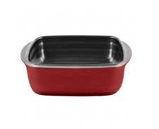 Pirofila Antiaderente in Vetro Borosilicato Quadrata Rossa 20 x 17 x 6 cm