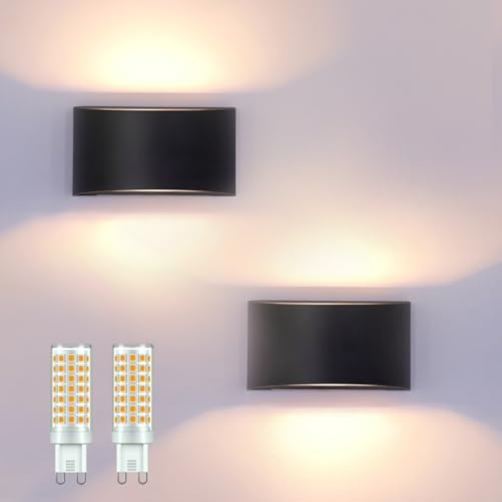 KICAAO 2 Pezzi LED Lampada da Parete Interno/Esterno Lampadina G9 con Sorgente L