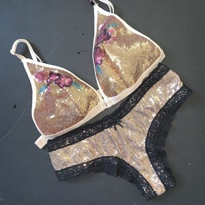 gold sequin bralette