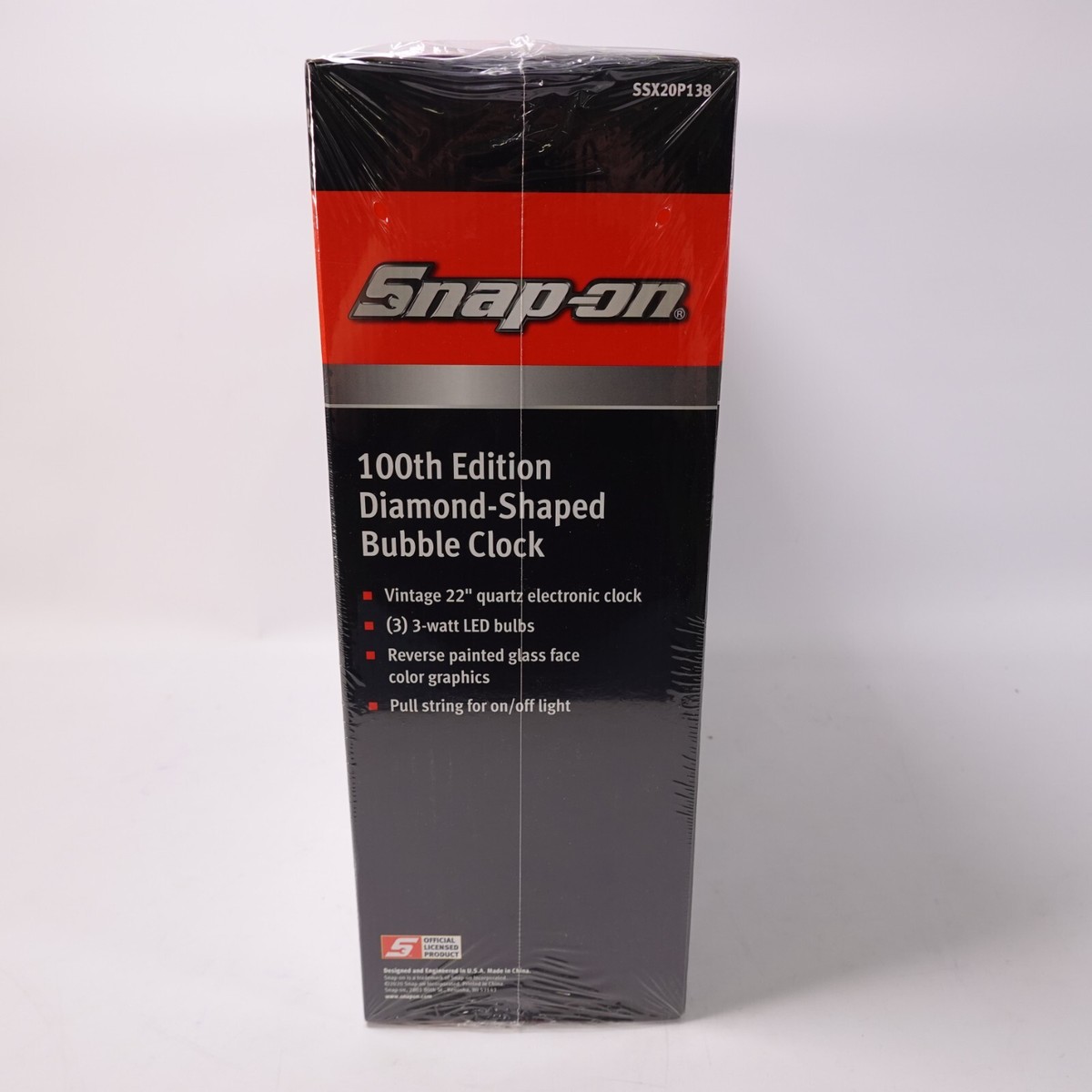 Snap On 100th Edition Diamond Shape Bubble Clock New Sealed in Box