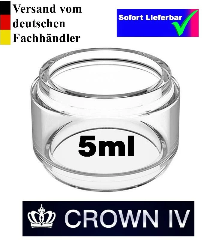 Uwell Crown 5 Ersatzglas (IV) in 5ml e-Zigarette Ersatz Tank Glas Glastank