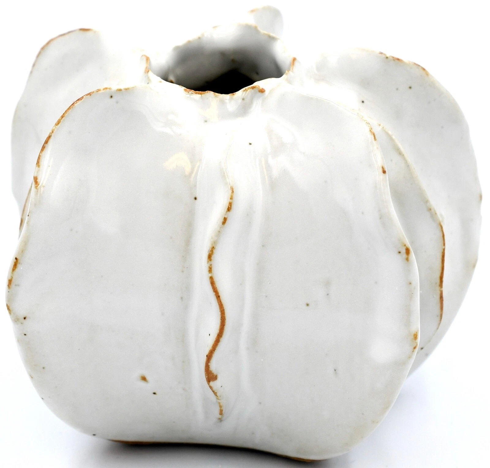Handmade Porcelain Art Vase Pottery Stoneware Modern Decor 4" (SRI Luffa Small)