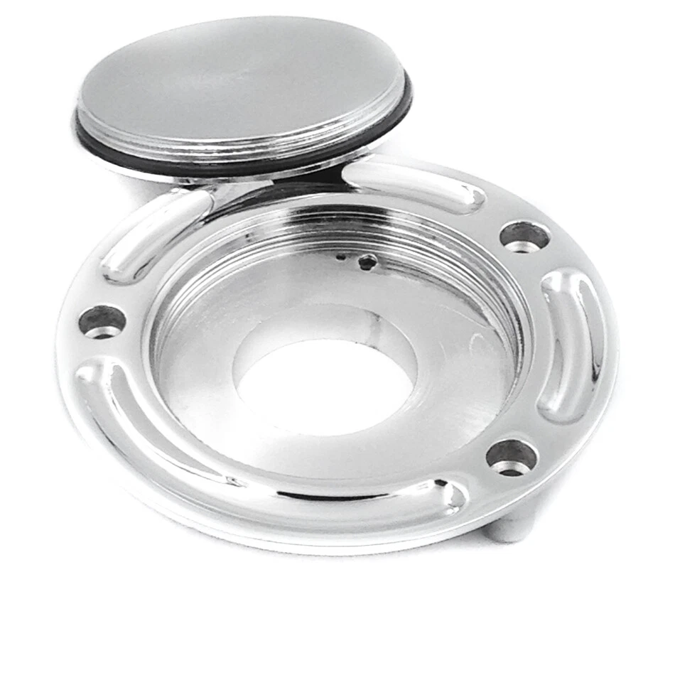 Tapa de tanque de combustible cromada sin llave para Suzuki GSXR 1000 2003-2010 Foto 3 de 4