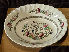 Staffordshire England MYOTT Oval China Serving Bowl Floral Design