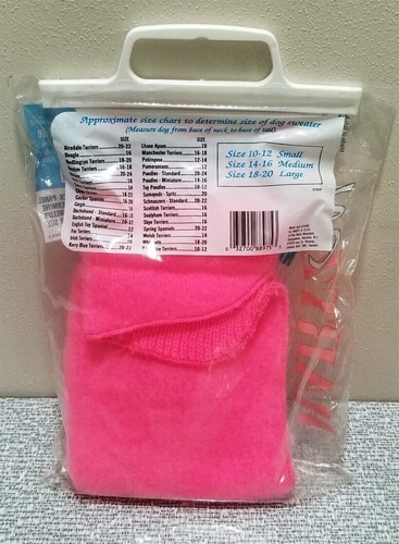 Vintage HARTZ Wear Acrylic DOG SWEATER Turtleneck Medium Made in USA Pink NOS - Picture 2 of 8