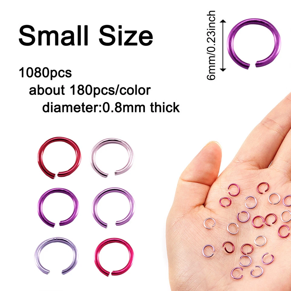 1 Caja Calibre 20 6 Colores Alambre de Aluminio Anillos de Salto Abiertos Hágalo Usted Mismo Joyería Encontrar 6x0.8mm Foto 2 de 4