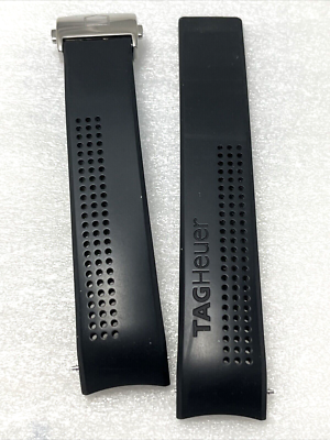 TAG Heuserのバンド TAG Heuer Watch Strap Band 20 x 18 Black Rubber WITH SS