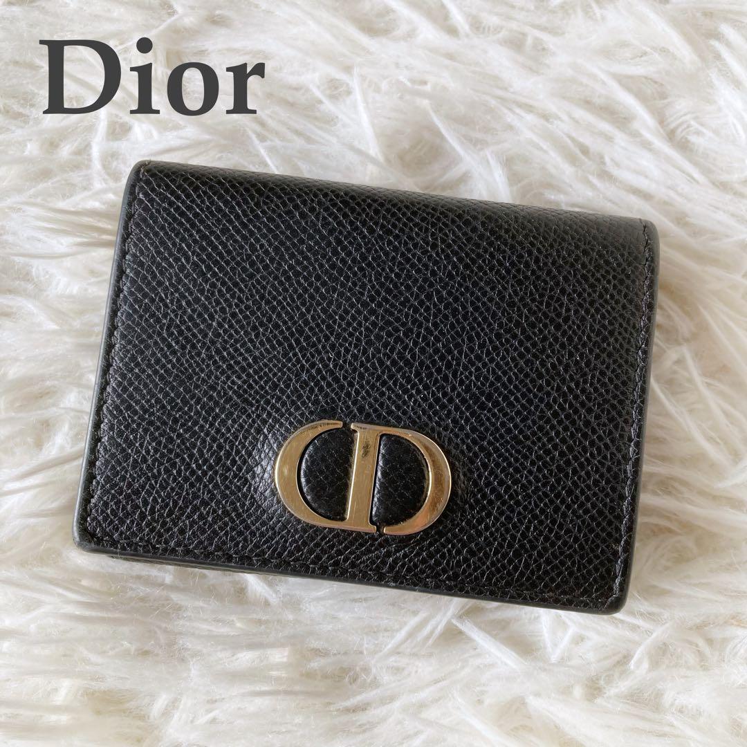 Dior Montaigne Lotus Wallet Black Authentic | eBay