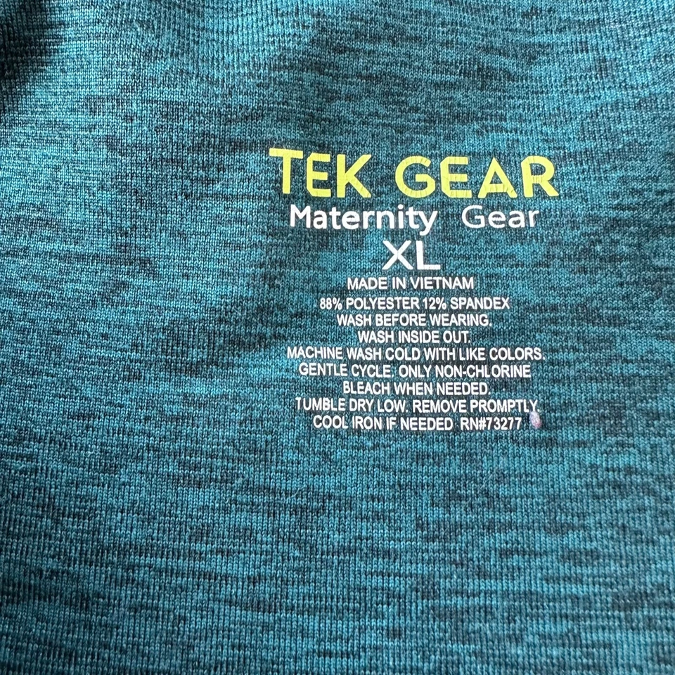 Tek Gear Women's Maternity XL Green Black Marled High Rise Ultra Stretch Legging - Image 2 of 4