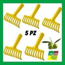 5 RASTRELLI RACCOLTA OLIVE PETTINE 9 DENTI FORO PER MANICO RASTRELLO PLASTICA