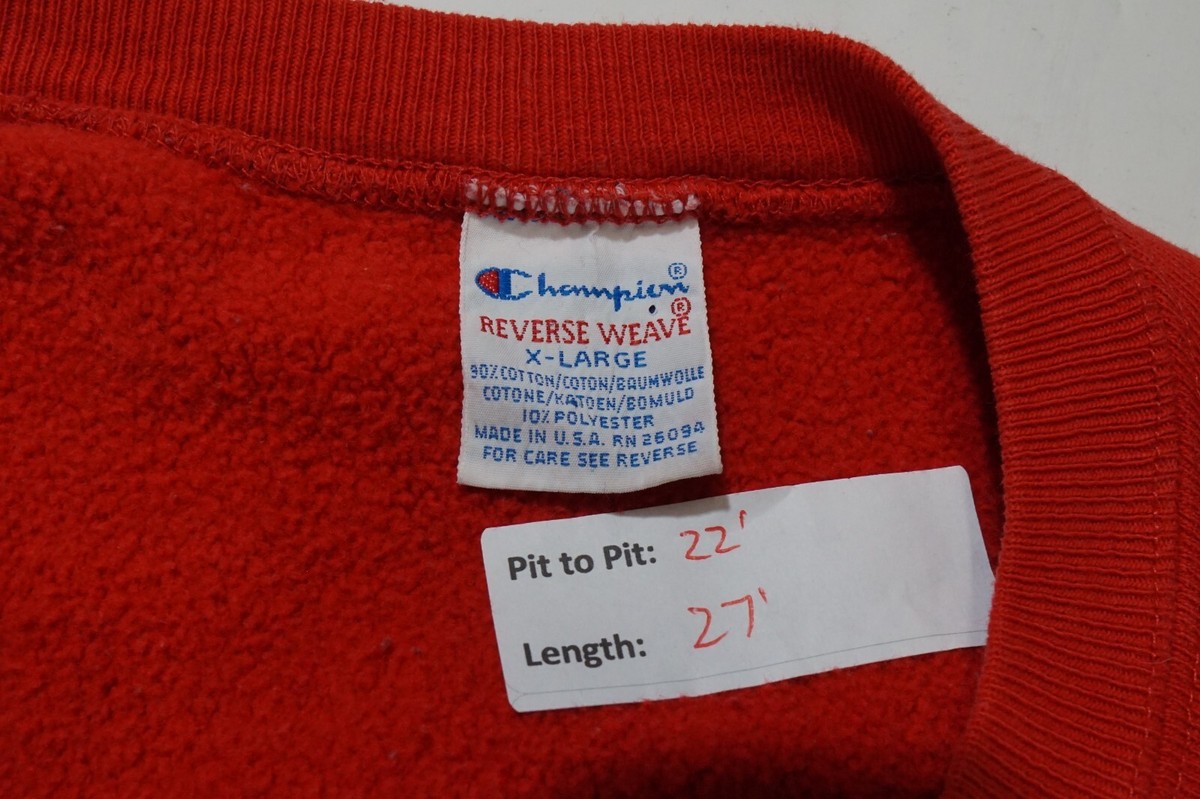 Vintage 80s Red Champion Reverse Weave Sweatshirt XL | eBay Vintage 80s Red Champion Reverse Weave Sweatshirt XL | eBay