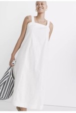 NWT Madewell size M Princess seamed midi dress in lighthouse ivory button close