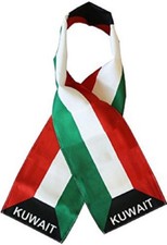 Kuwait Country Lightweight Flag Printed Knitted Style Scarf 8"x60"