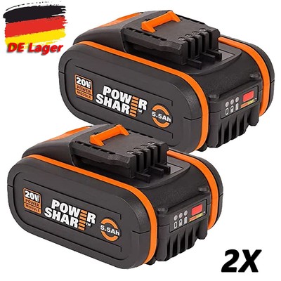 2X für Worx WXL1810A WA3551 WA3553 18V( 20V max）Battery Li-ion 5000mAH WA3572