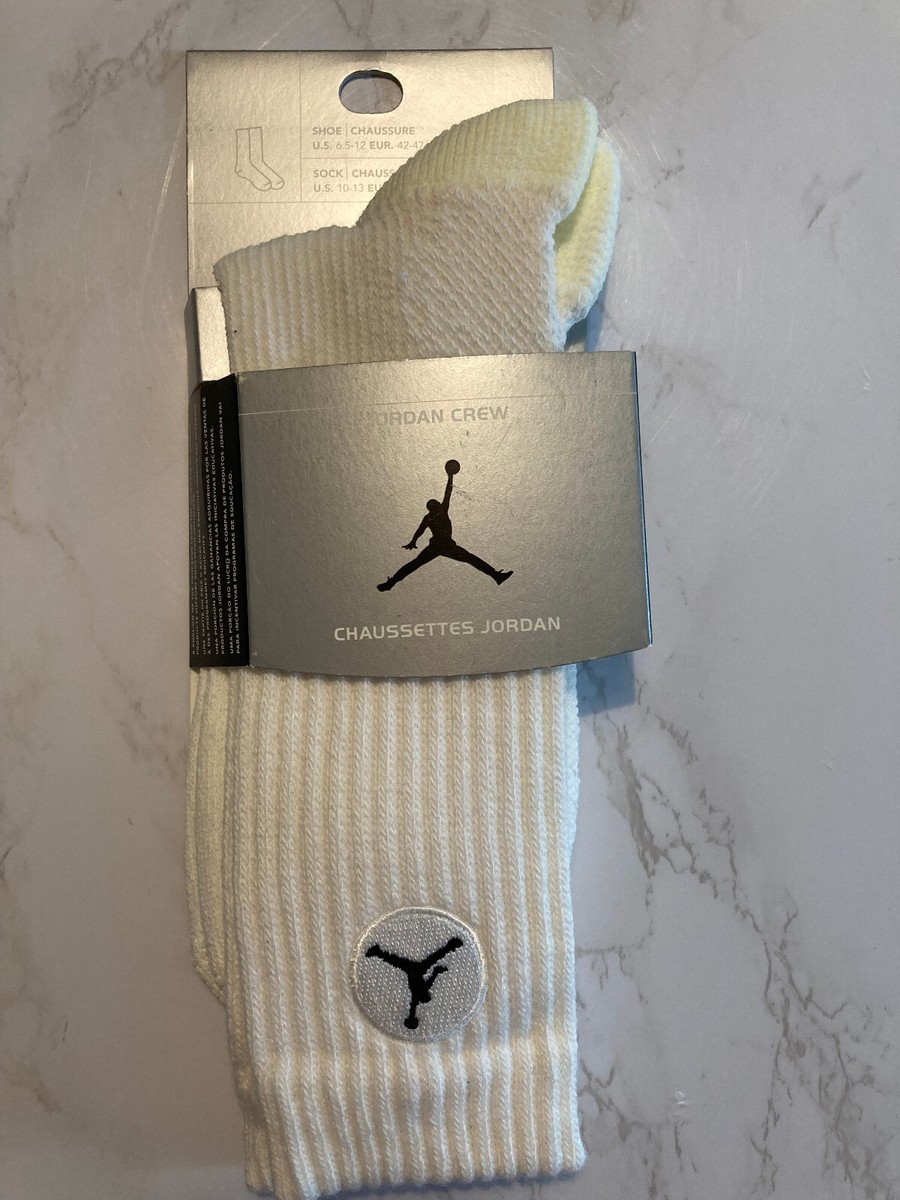 NIKE Retro Michael Jordan Jumpman Crew Sox Sizes M & L WHITE
