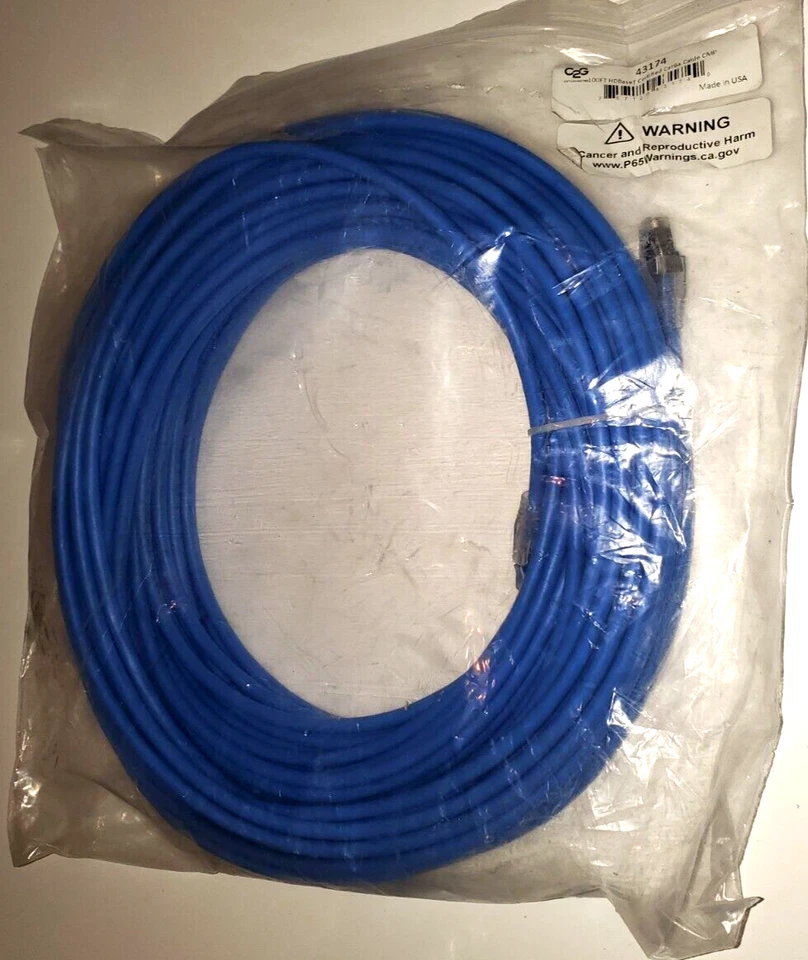 C2G Cat6A Patch Cable #43174 Certified  TAA Compliant   100ft  HDBaseT - NOS - Image 2 of 2