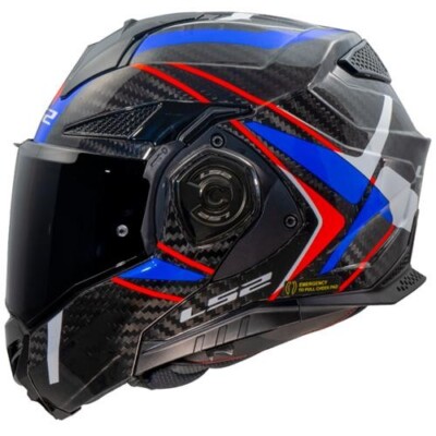 LS2 FF901 Advant X Carbon FUTURE II -06 Klapphelm Klapphelm weiß-rot-blau Gr. M