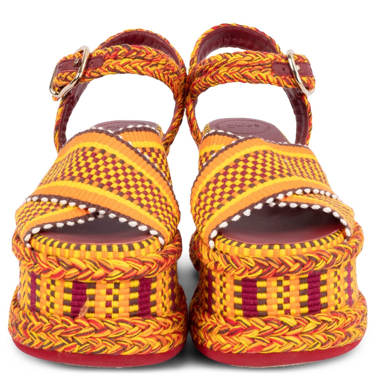 68481 auth CHLOE yellow orange red cotton MERIL 110 Platform 68481 auth CHLOE yellow orange red cotton MERIL 110 Platform