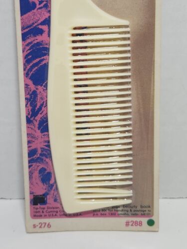 Vintage Tip Top Unbreakable 8" Wet Hair Comb WHITE #288 - Made In USA - NIP - Picture 4 of 6